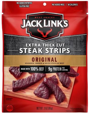 JACK LINK'S 3OZ STEAK STRIPS ORIGINAL*$3.00 OFF PER CASE*