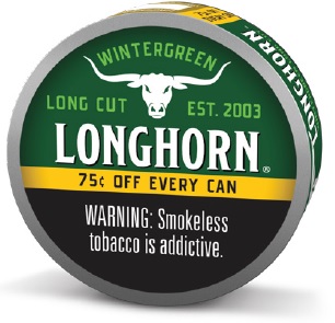 LONGHORN $.75 OFF LONG CUT WINTERGREEN 1.2OZ (*REPLACES $2.39*)**AVAILABLE WHILE INVENTORY LASTS**