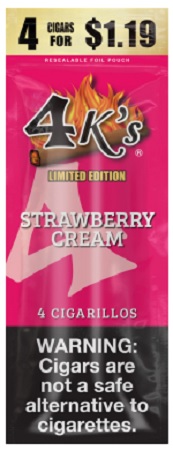 4 KINGS CIGARILLOS 4/$1.19 STRAWBERRY CREAM