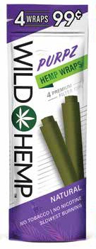 WILD HEMP 4/.99 WRAPS PURPZ(NO TOBACCO/NO NICOTINE)